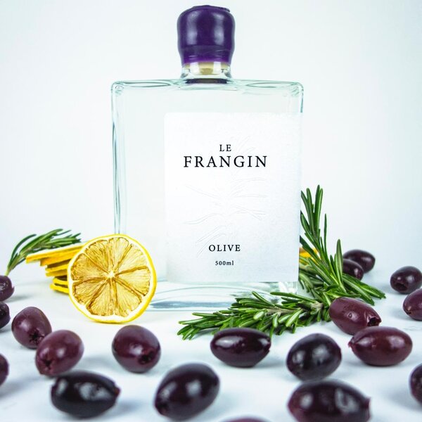 Bouteille de gin Olive Les Frangins